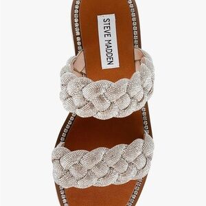 Steve Madden Cream Braided Sandals Slip-On